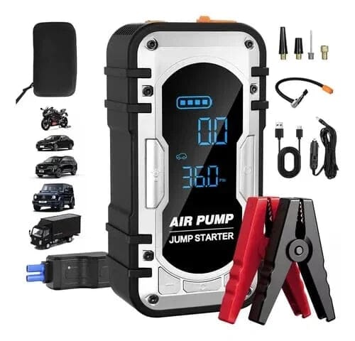 RescuePro™ — Dispositivo de Emergência 4 em 1 – Arranque, Compressor, Lanterna e Powerbank Vivenda Shop