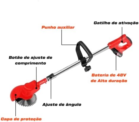 Cortador de Relva Portátil, potente e sem fios — ideal para qualquer terreno