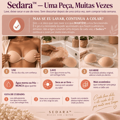 Sedara™ — Sutiã Adesivo de Silicone: Cola na Pele, Sem Alças, e Realça os Seios Sutiã Auriva