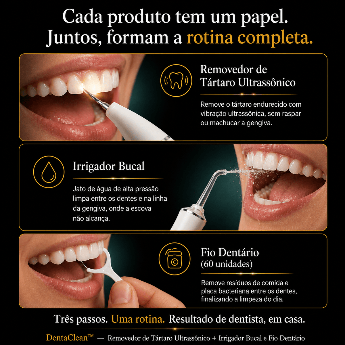 DentaClean™ — Removedor de Tártaro Ultrassônico + Bônus Exclusivo: Irrigador Bucal e Fio Dentário Auriva🇲🇿