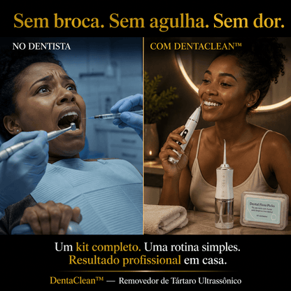 DentaClean™ — Removedor de Tártaro Ultrassônico + Bônus Exclusivo: Irrigador Bucal e Fio Dentário Auriva🇲🇿
