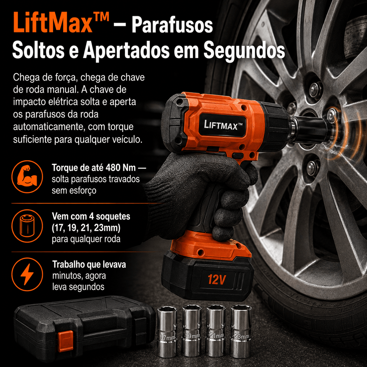 LiftMax™ — Kit 5T Completo: Levanta o Carro, Solta os Parafusos e Calibra o Pneu Ferramentas Automotivas Auriva