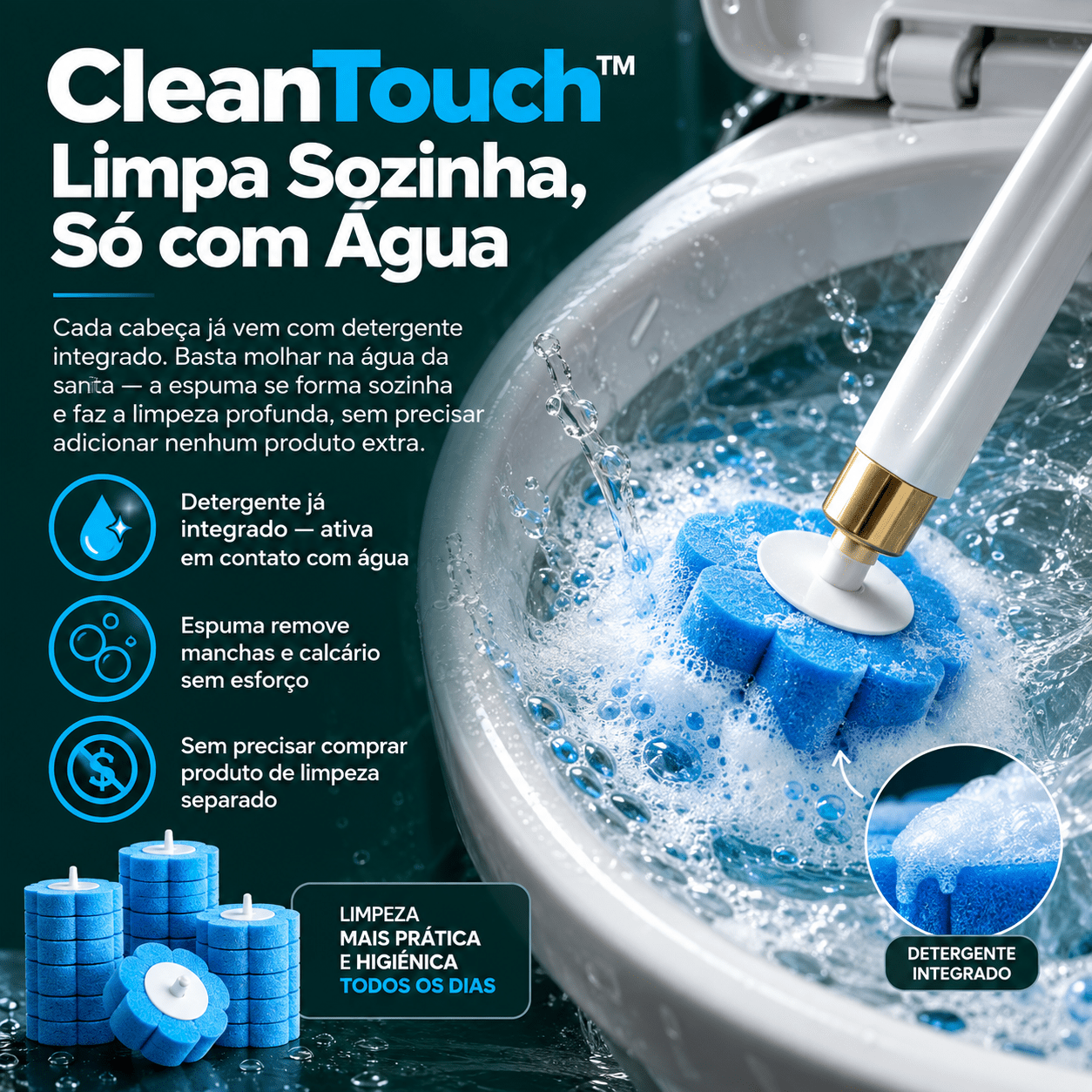 CleanTouch™ — Limpa o Vaso Sanitário e Descarta a Sujeira, Sem Você Tocar em Nada Auriva🇲🇿