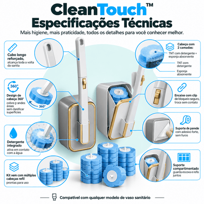CleanTouch™ — Limpa o Vaso Sanitário e Descarta a Sujeira, Sem Você Tocar em Nada Auriva🇲🇿